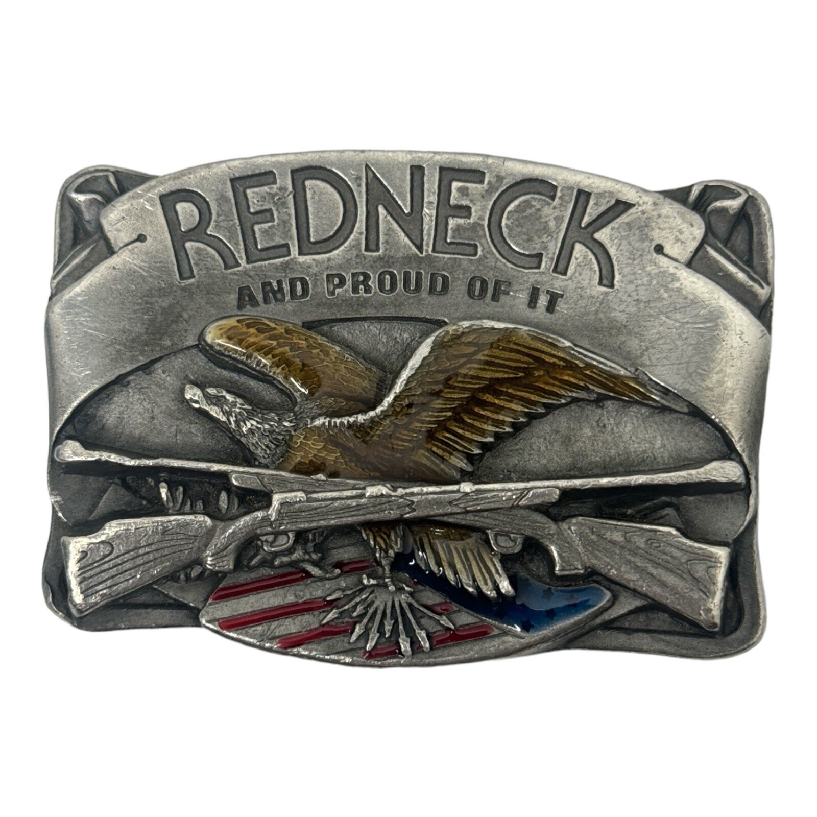 Western Steer Eagle Platinum Color Beauty Cowboy Rodeo Style Belt Buckle .MJ 84