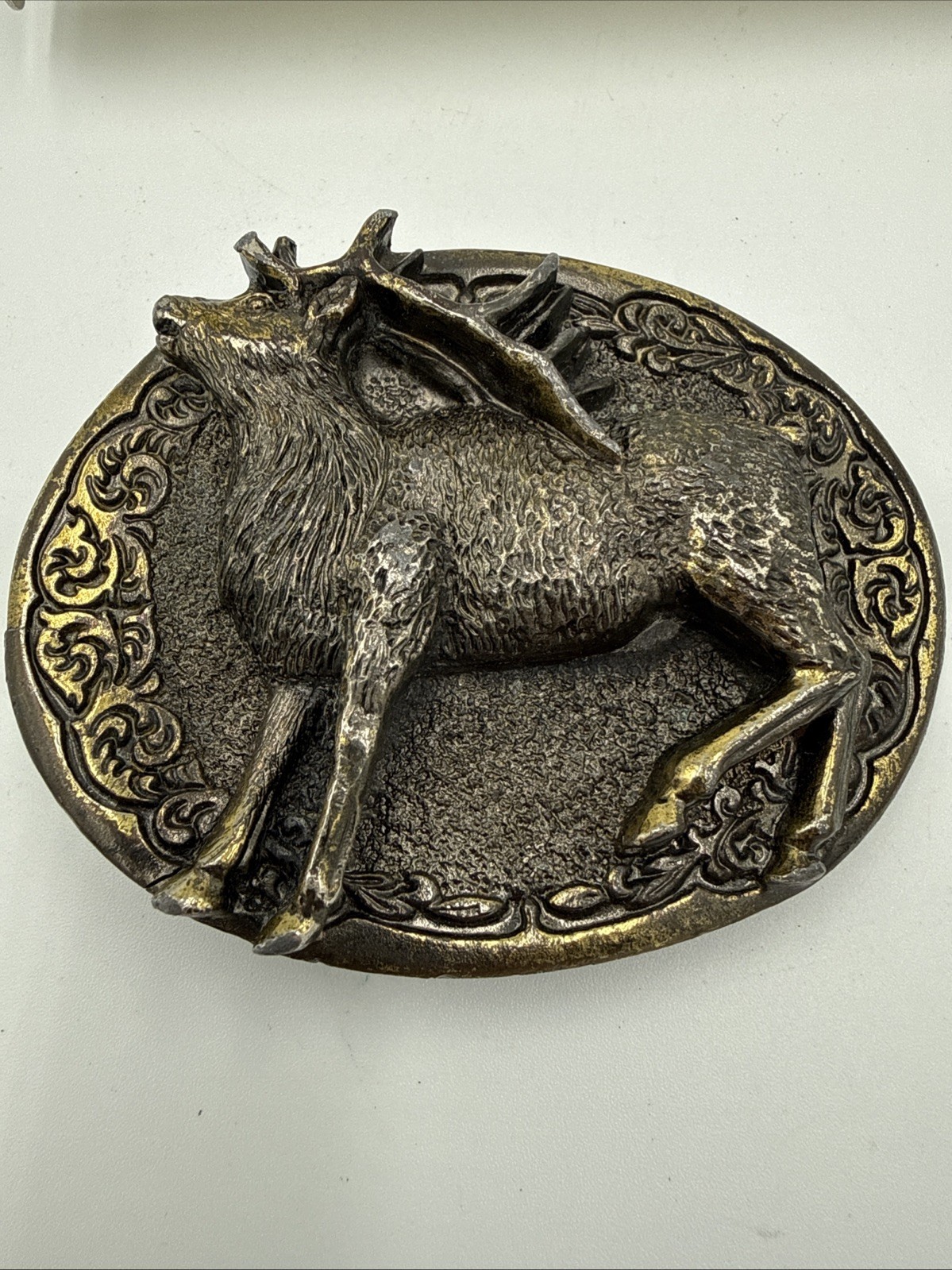 Stag Deer Belt Buckle Copyright 1981.Serial number 510. USA