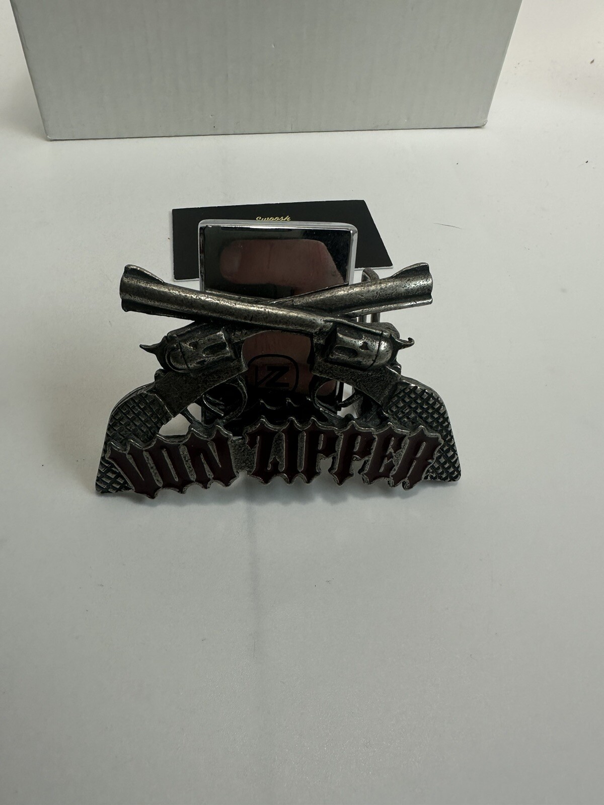 Von Zipper Belt Buckle lighter holder Rare for display only zippo vintage