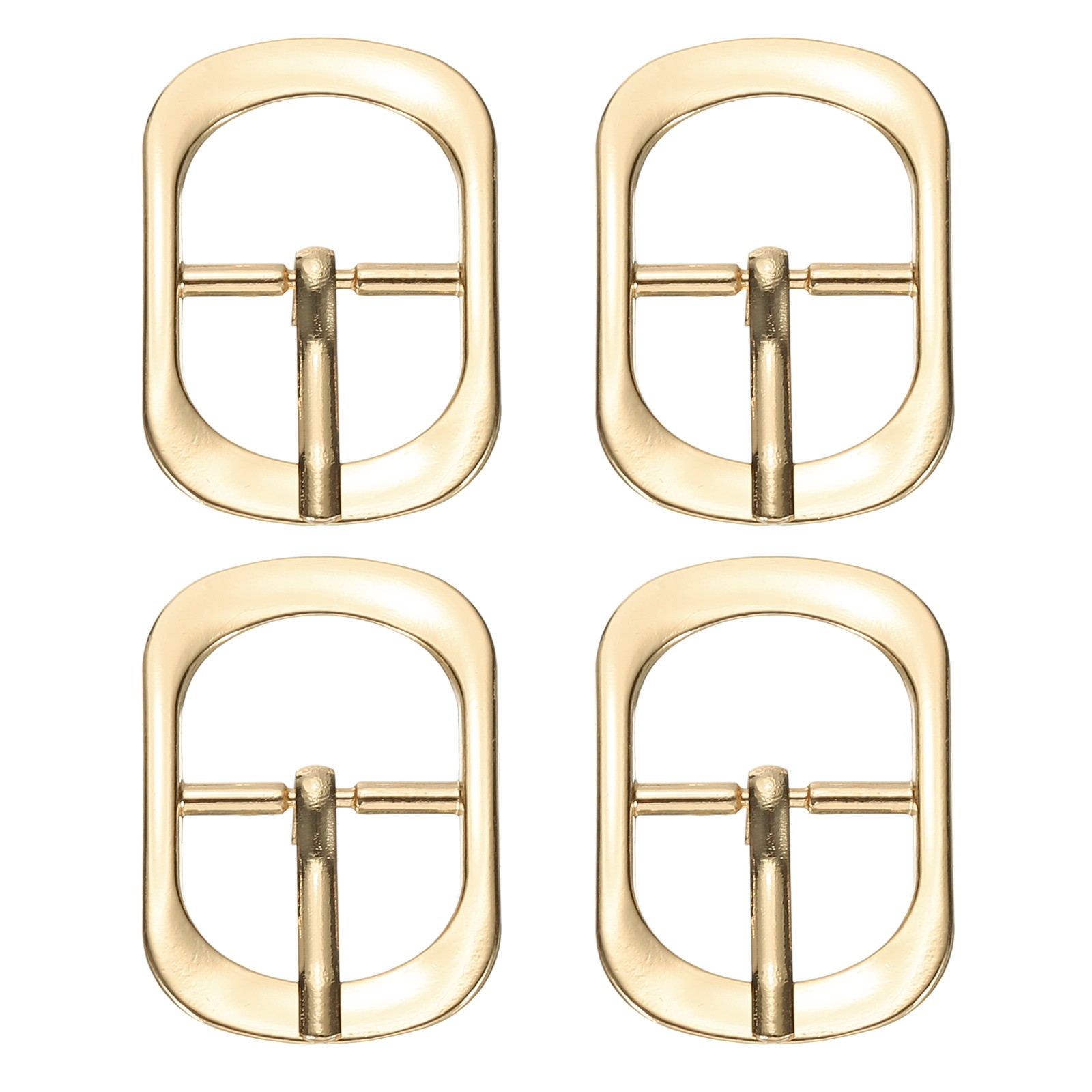 4 Pcs 0.8 Inch Single Prong Buckle Oval Center Bar Buckle, Rose Gold