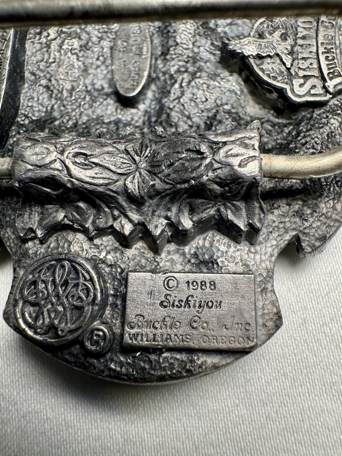 Vintage 1988 Grandpa Pewter Belt Buckle A-80 Siskiyou Buckel Co.