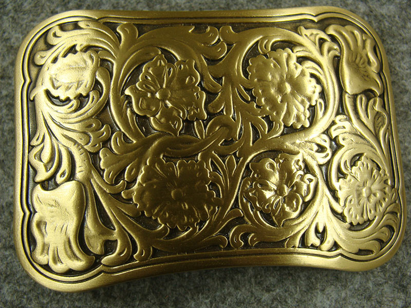 1.5&Prime; Heavy duty Solid Brass print Flowers Classical Men&rsquo;s Belt Buckles for Belt