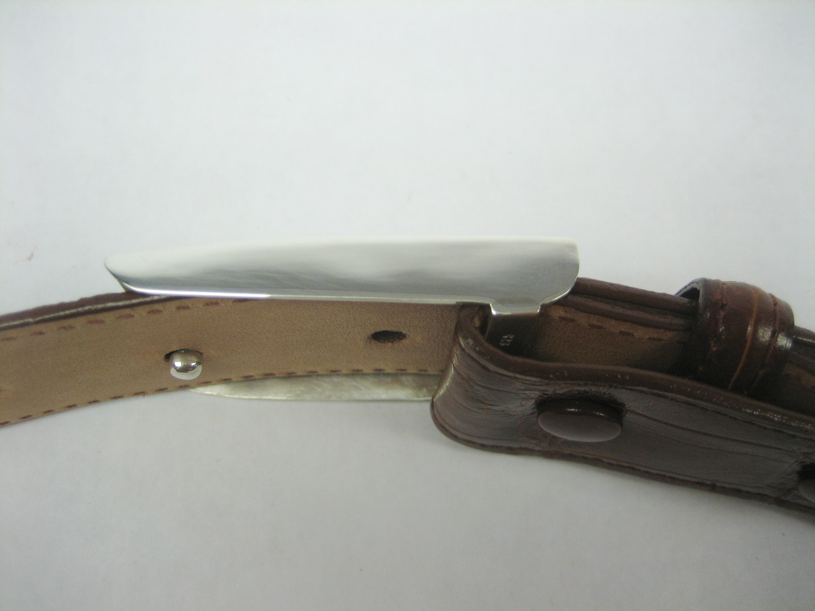 Sterling silver 925 buckle w/30 MM Genuine Alligator belt size 32 to 44 U.S.A.