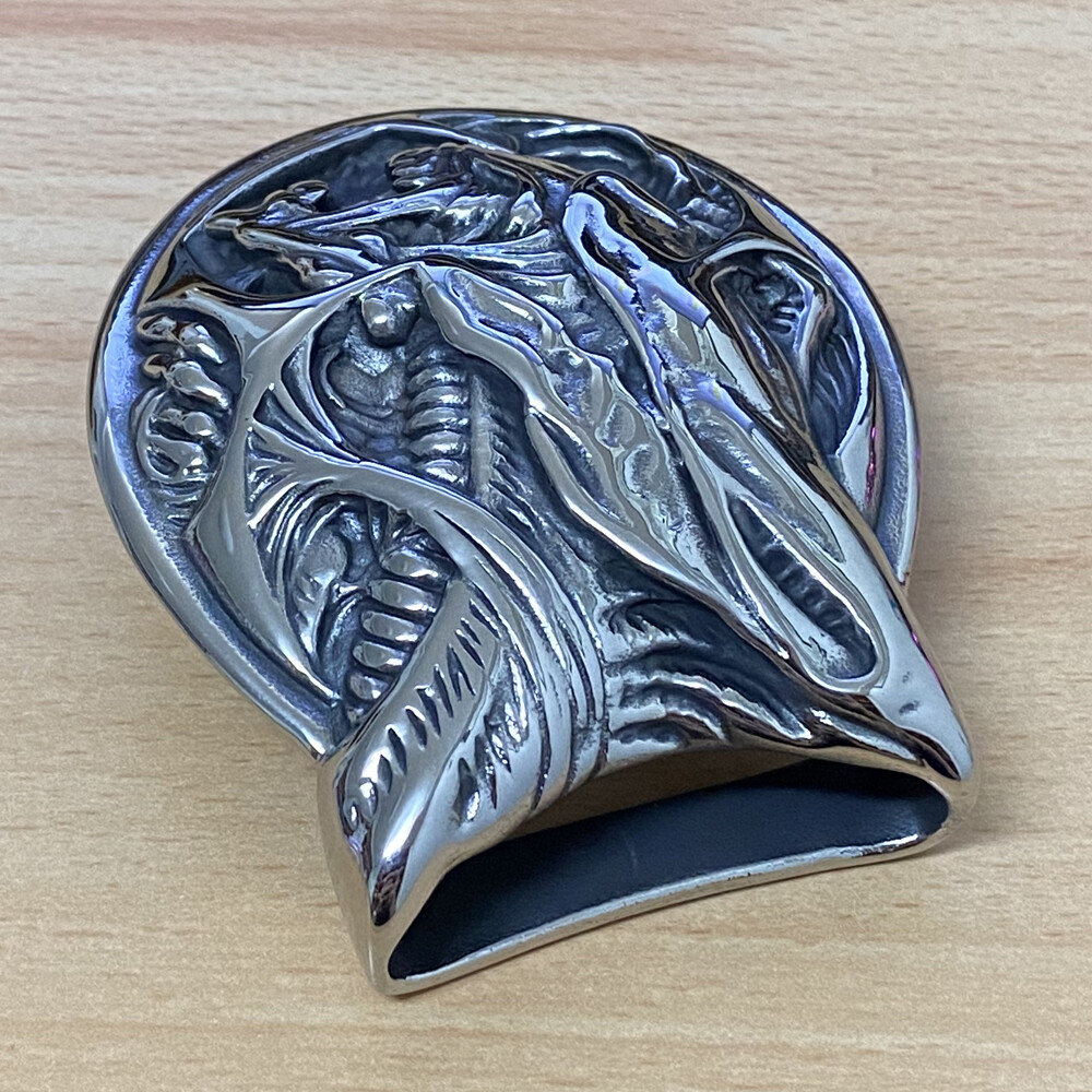 Handmade Stainless Steel AVP Alien Buckle Mens Biker Punk Belt Buckle 10B10A