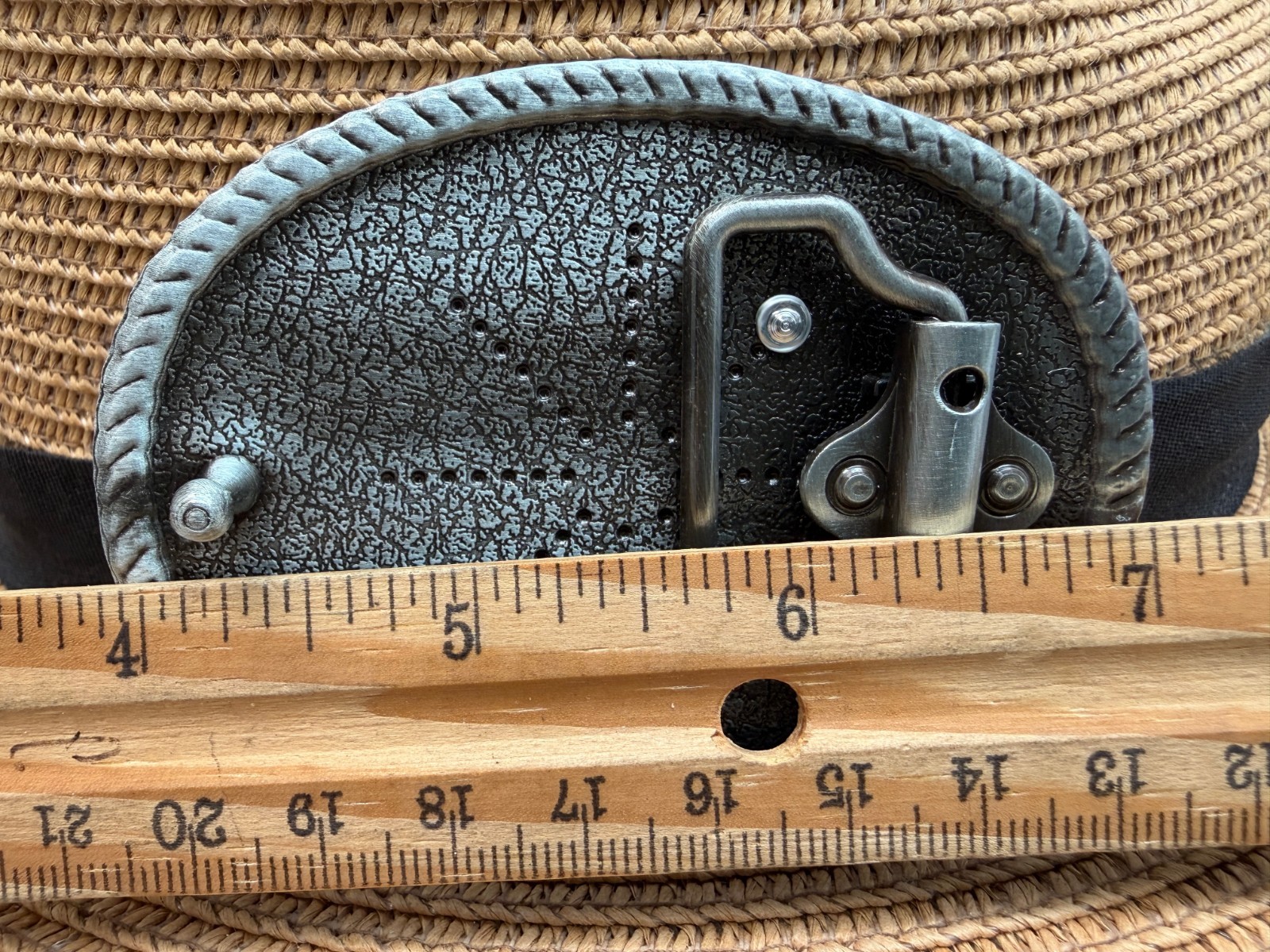 Western Cowboy Antique Engraved Initial M Rope Edge Oval Belt Buckle