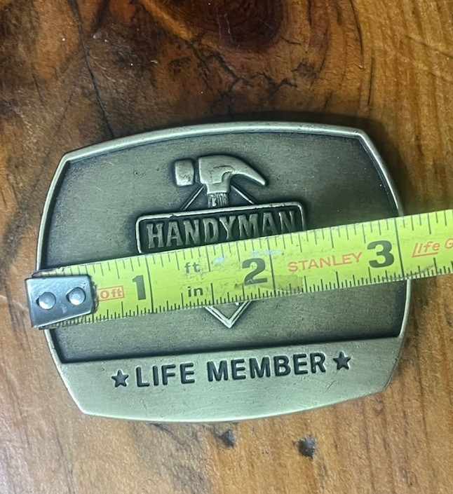 Handyman Club of America Belt Buckle Brass 1996 Vintage With Original Bag