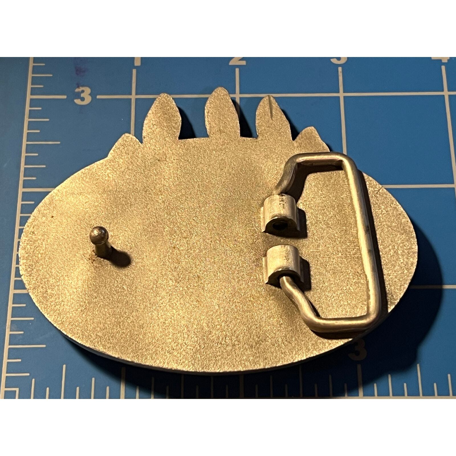 Belt Buckle Silver with inlay and feathers 3-1/2&Prime; Womens Mens Unisex