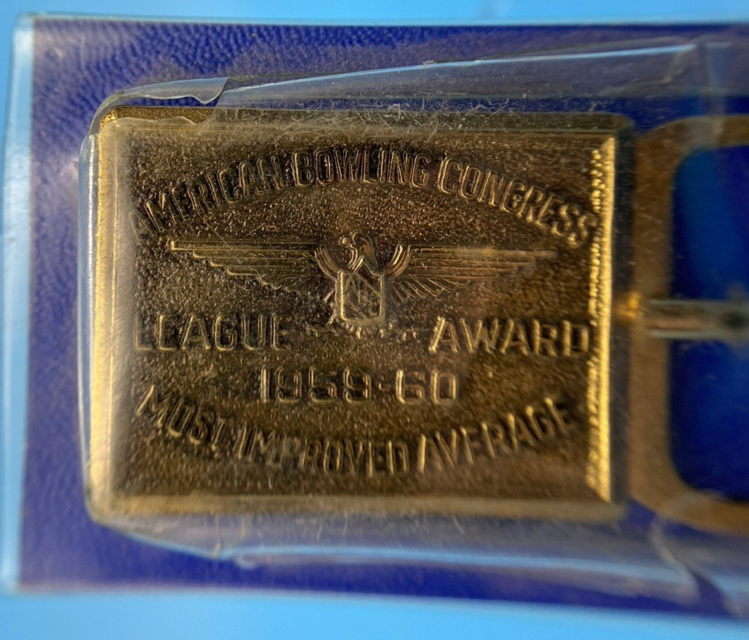 1959-60 ABC Bowling Award Belt Buckle Most Improved Average League Trophy