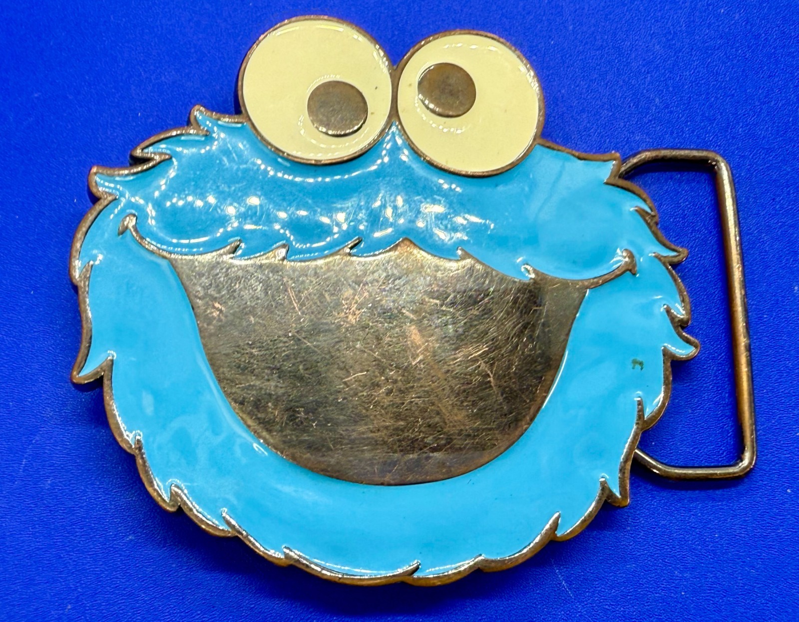 Sesame Street 2009 Cookie Monster Blue Muppet Character Belt Buckle