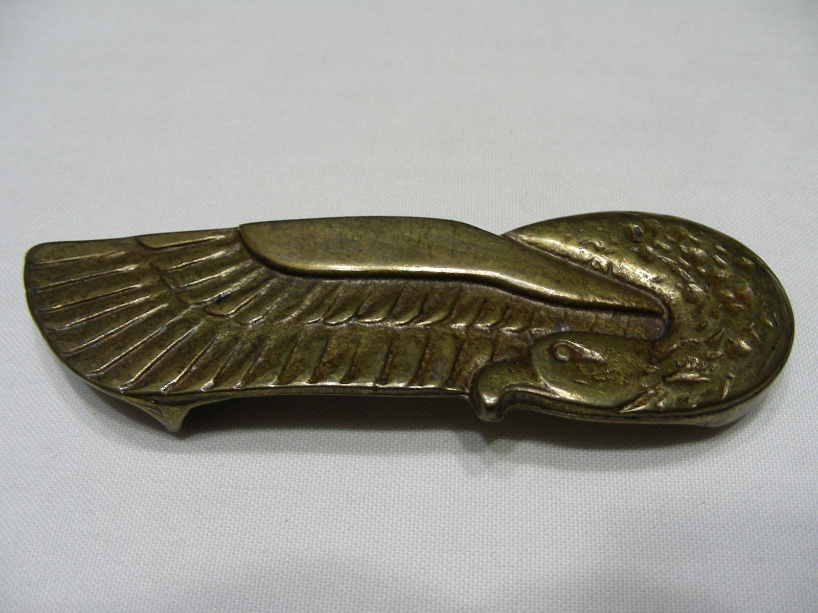 Seagull Themed – Vintage – 2 Piece Brass – 7/8&Prime; x 6 1/2&Prime; Skinny Belt Buckle!