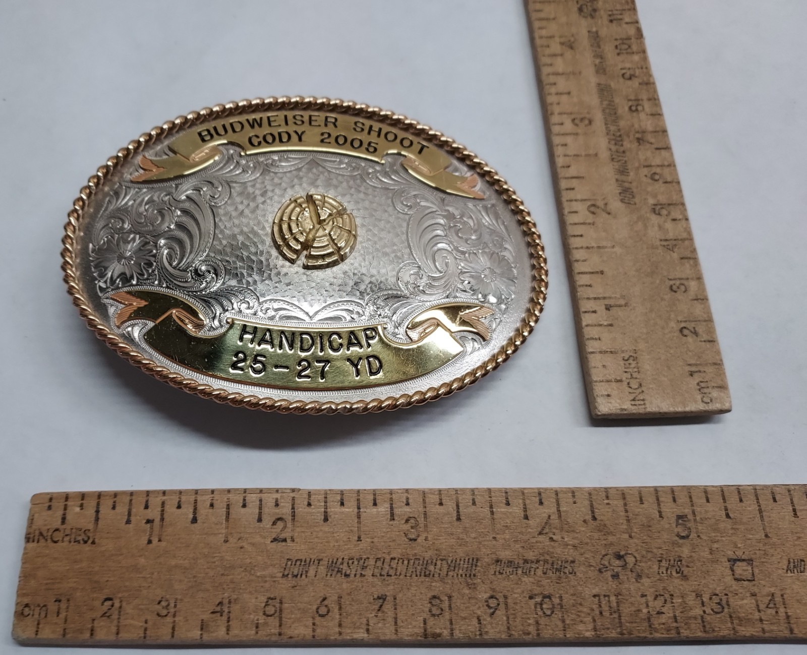 2005 – CODY – BUDWEISER SHOOT – HANDICAP 25-27 YD – BELT BUCKLE – listing # 9561