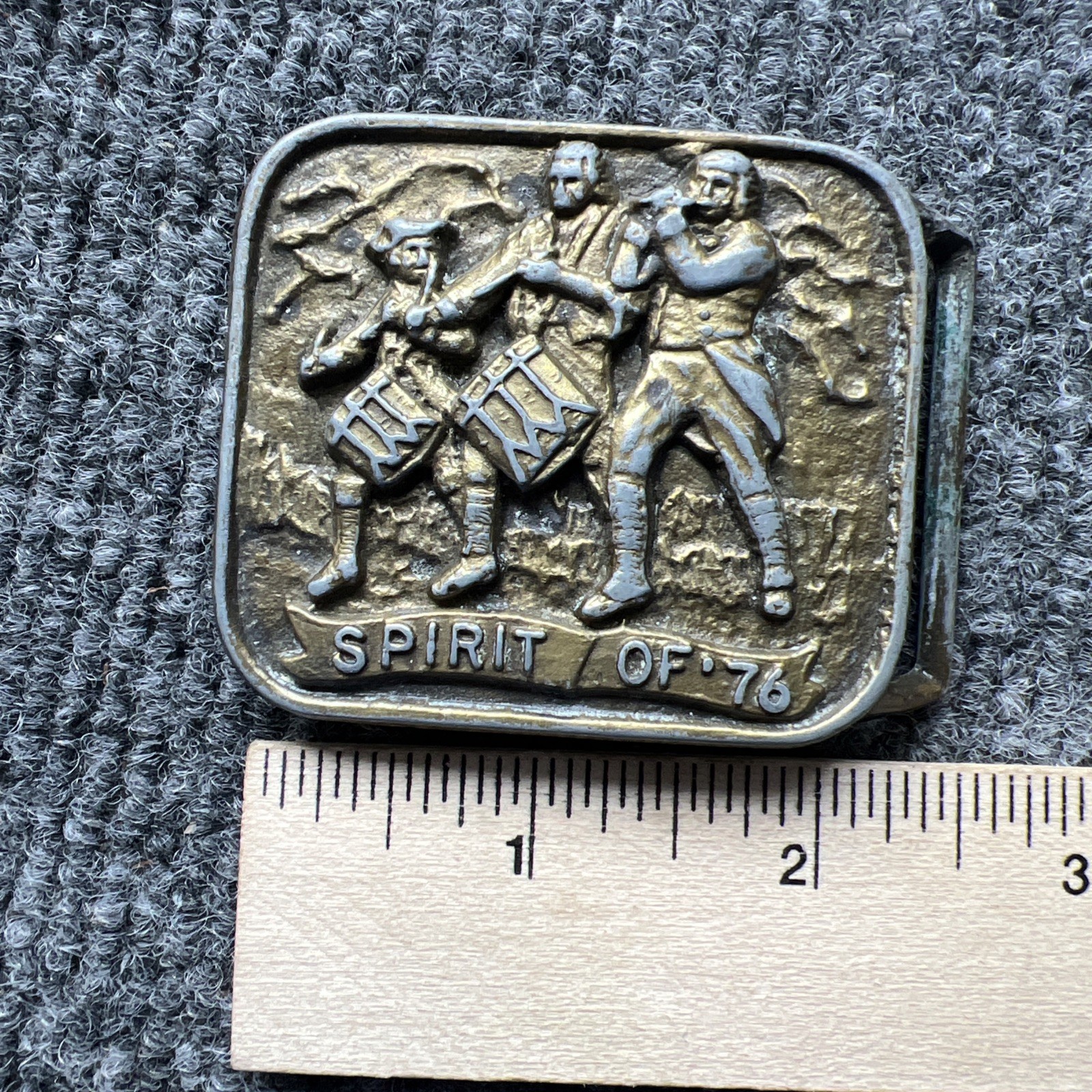 Vintage Brass Spirit of &rsquo;76 Belt Buckle 2 1/2&Prime; Wide Q28