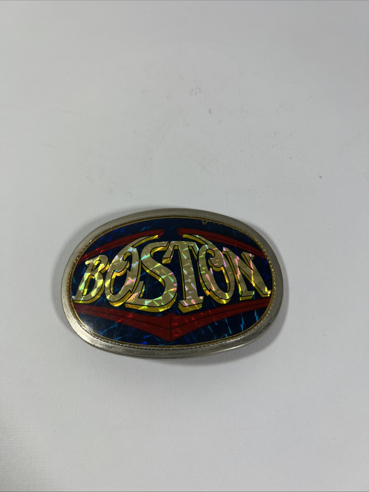 Boston Band Vintage Belt Buckle 1977 Pacifica Mfg Oval Collectible Rock N Roll