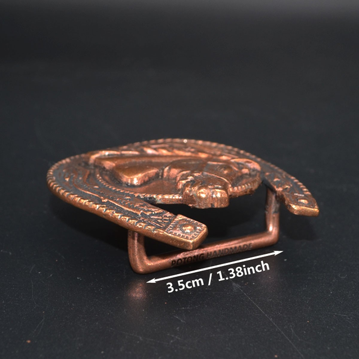 Lost-Wax Casting Brass & Copper Horseshoe-Design Belt Buckle (Belt Not Included)