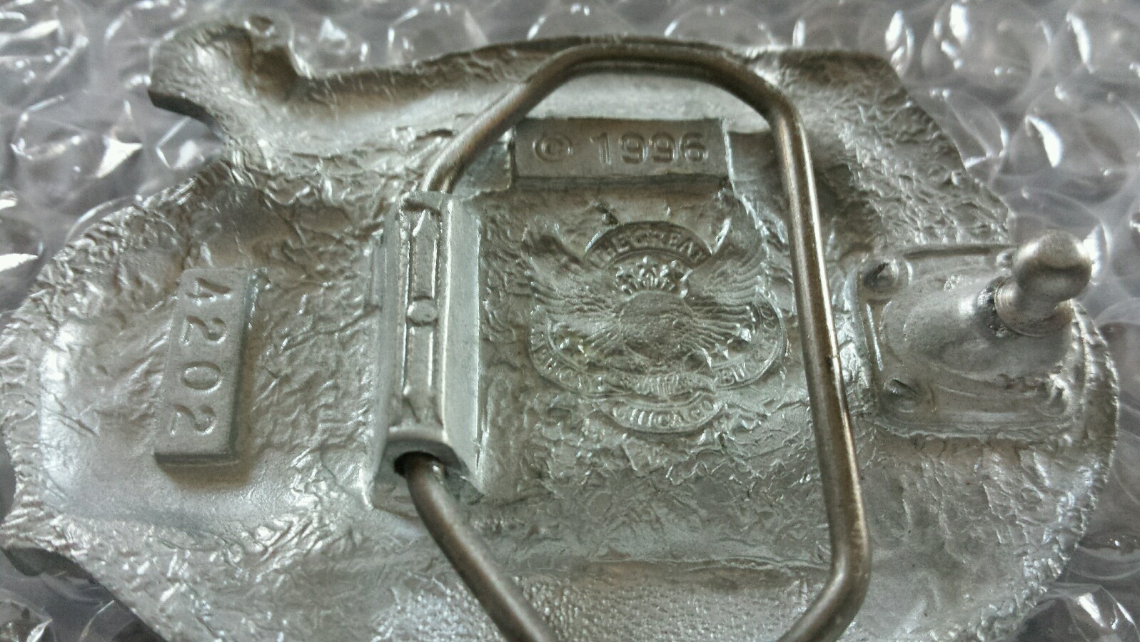 FIRE FIGHTER EAGLE SHIELD FLAG AN AMERICAN HERO OCCUPATIONAL BELT BUCKLE
