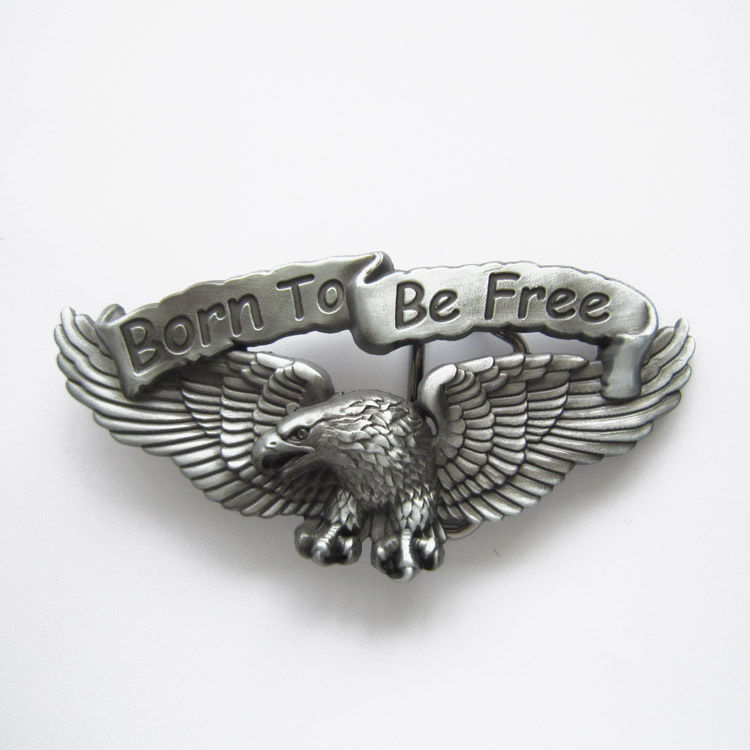 « Born To Be Free » Eagle Biker Metal Belt Buckle