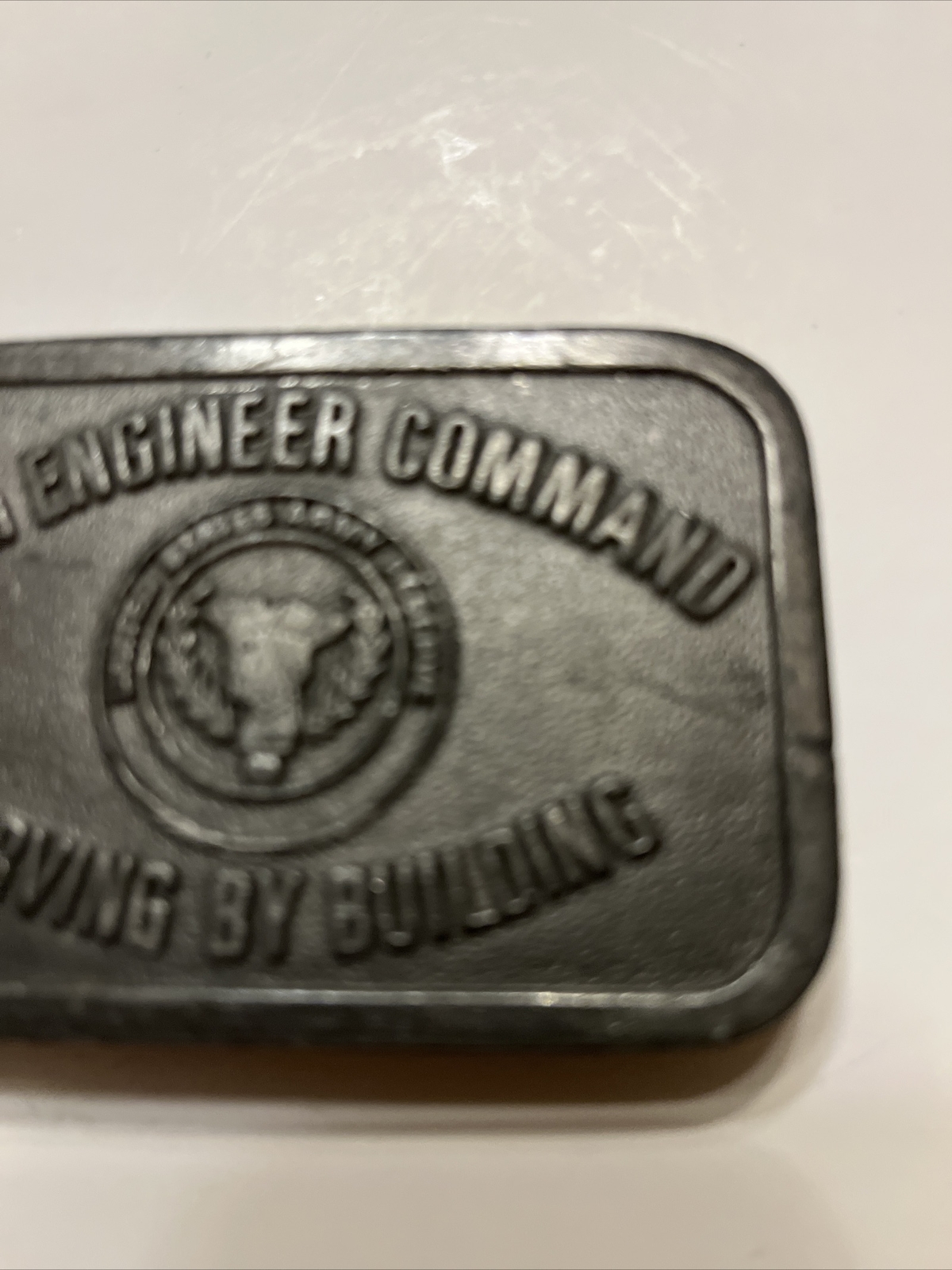 416 Engineer Command Serving Building Army Reserve Service Vintage Belt Buckle