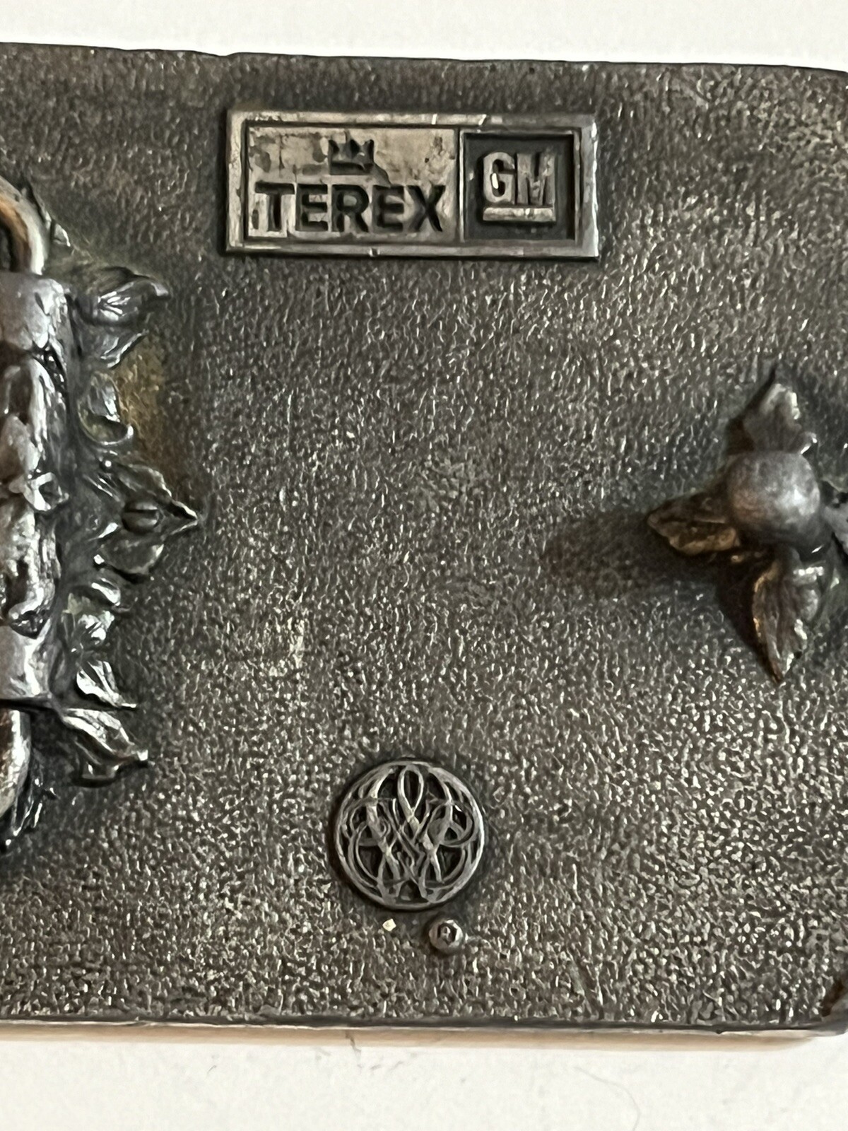 TEREX by GM Heavy Equipment Belt Buckle Silver Tone Unbranded USA 3” x 2” VTG