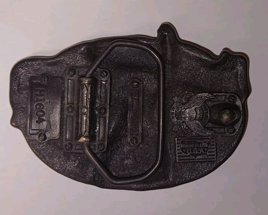 1984 The Great American Buckle Company Stand Up For America Belt Buckle