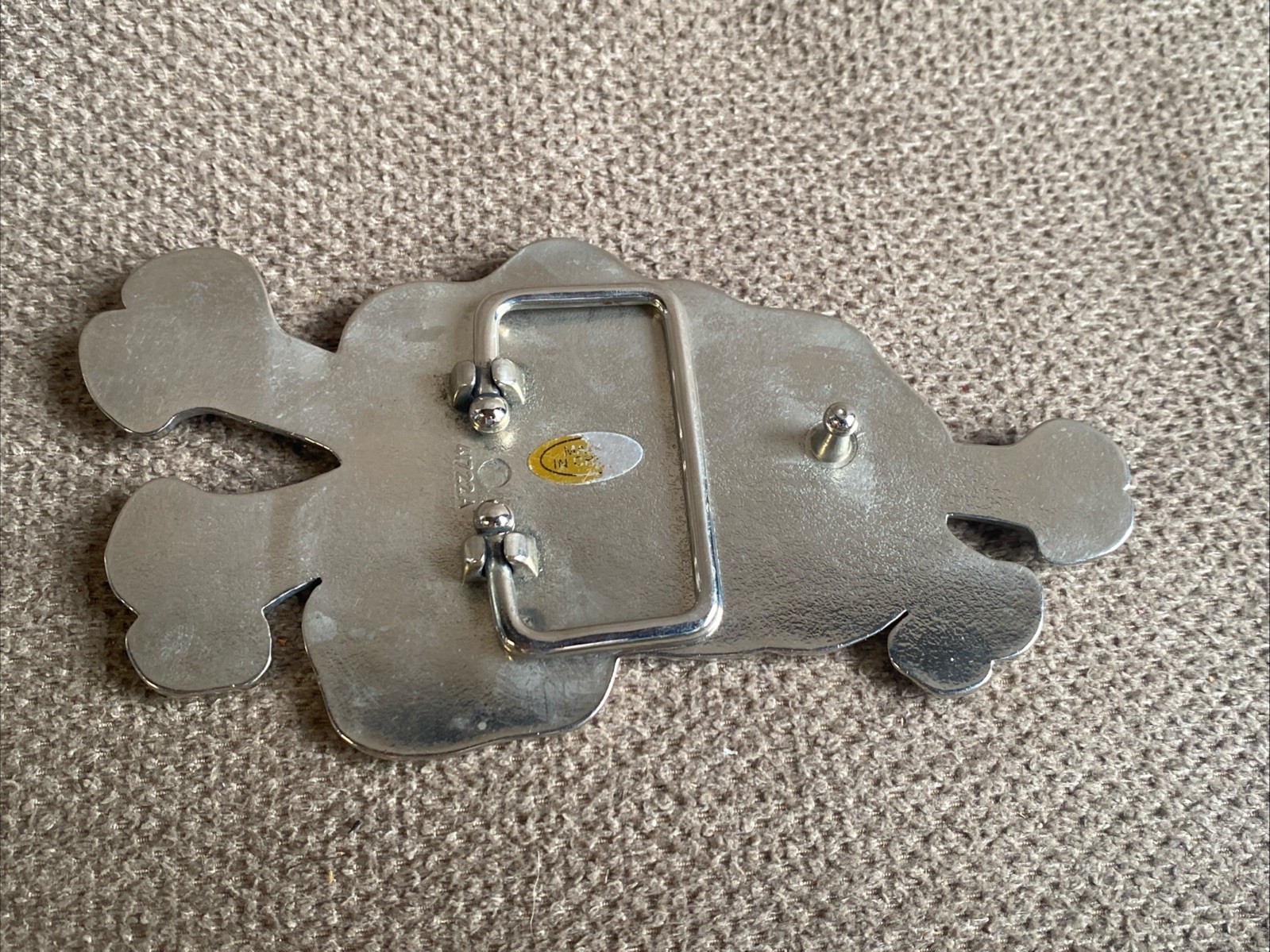 Vintage Rhinestones Punching Fist Skulls Belt Buckles Set Of 2