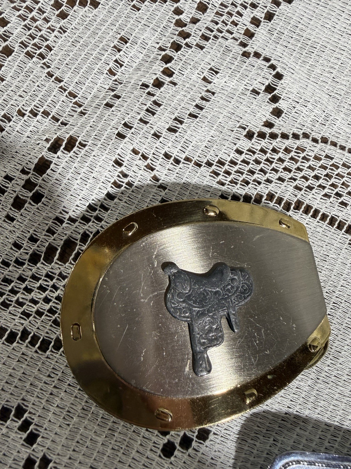 Set of 2 Metal Western Belt Buckles for Men – Cross Revolver And Saddle Design