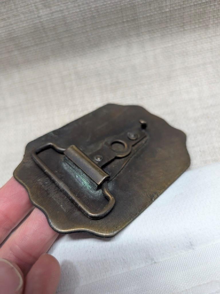vintage 1970s belt buckle HARLEY DAVIDSON motorcycles BRASS biker western