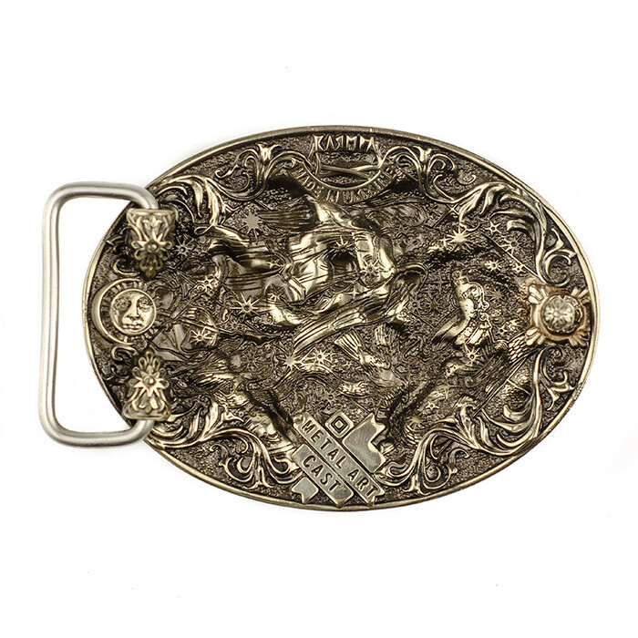 Gemini german silver buckle, Twins Horoscope Astrological Zodiac Sign buckle