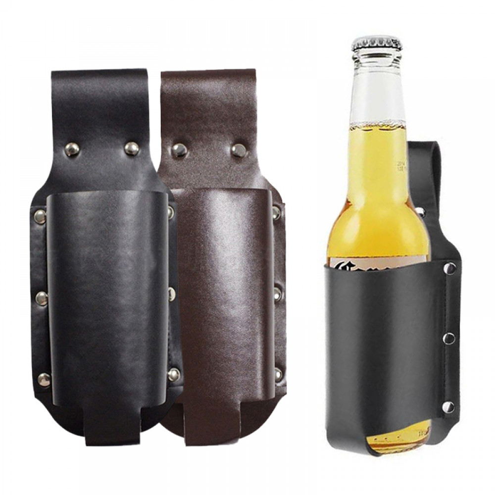 Outdoor Beer Waist Packs Pocket Belt Beer Bottle Cover Waist Pack Leather Bag