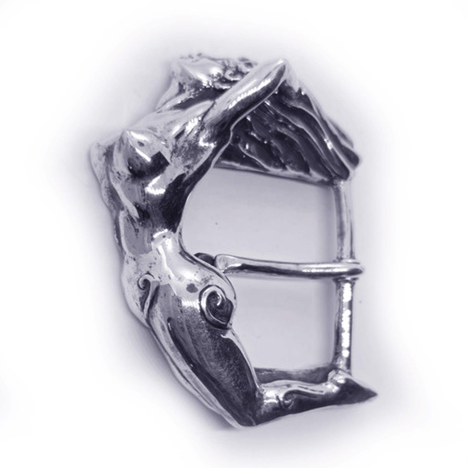Nude Women Body Sterling Silver Belt Buckle