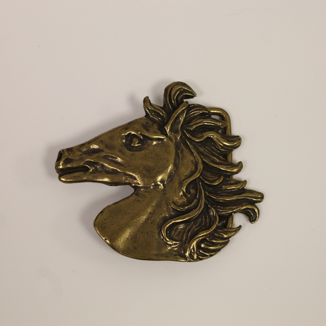 Belt Buckle Horse Head, Belt Buckle for Riders and Horse Fools Gold Antique