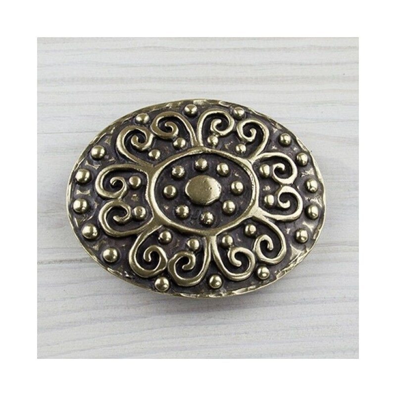 Dark Brass Floral Ornament Belt Buckle Costume – Boho Retro Metal Buckle