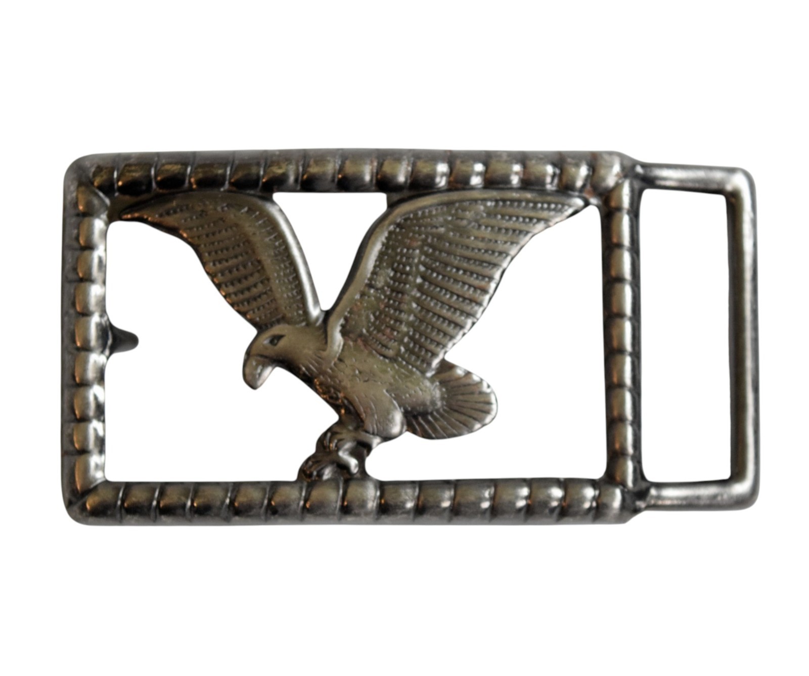 Vintage Bald Eagle Belt Buckle Open Work Cut Out Gunmetal Silver Tone – Western