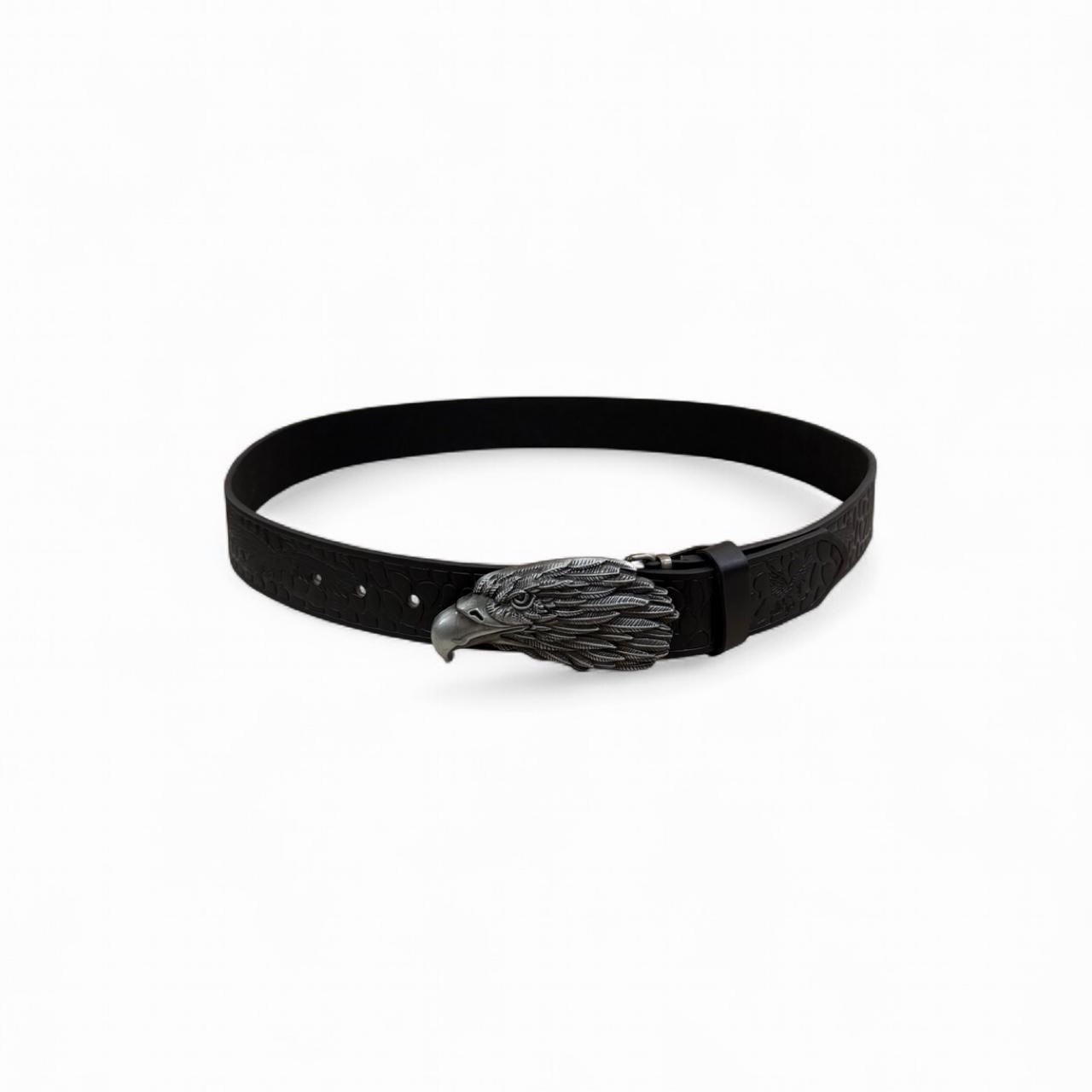 Vintage Black Eagle Head Buckle Embossed Belt Gothic Biker Unisex