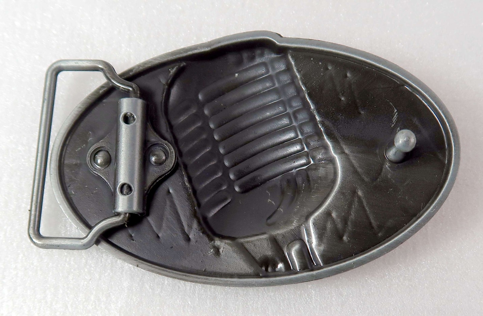 Rockabilly Belt Buckle Cool Memphis Microphone Pewter Finish