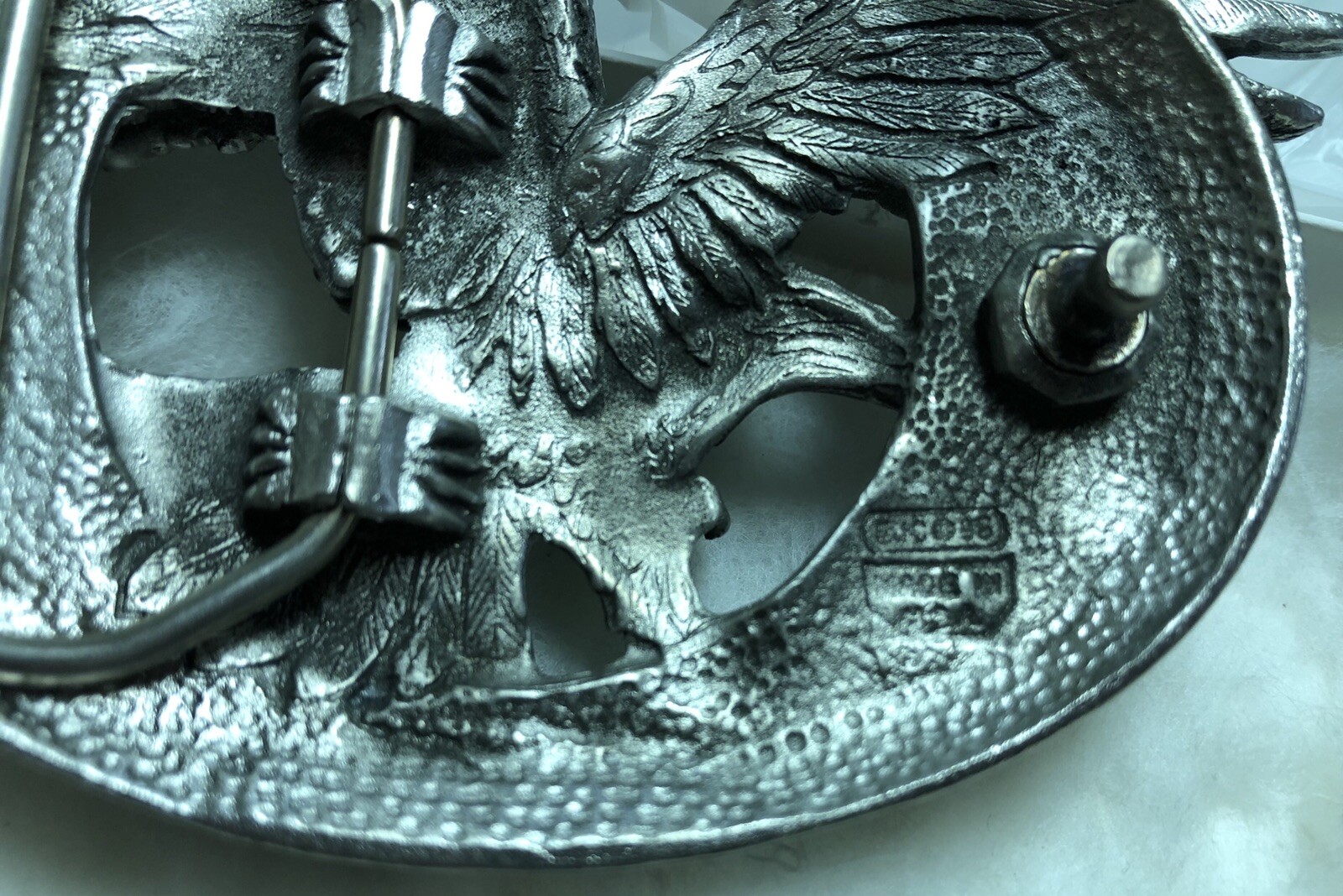 Flying Eagle Belt Buckle EJC 1995 Pewter Diamond Cut Detailed Never Used