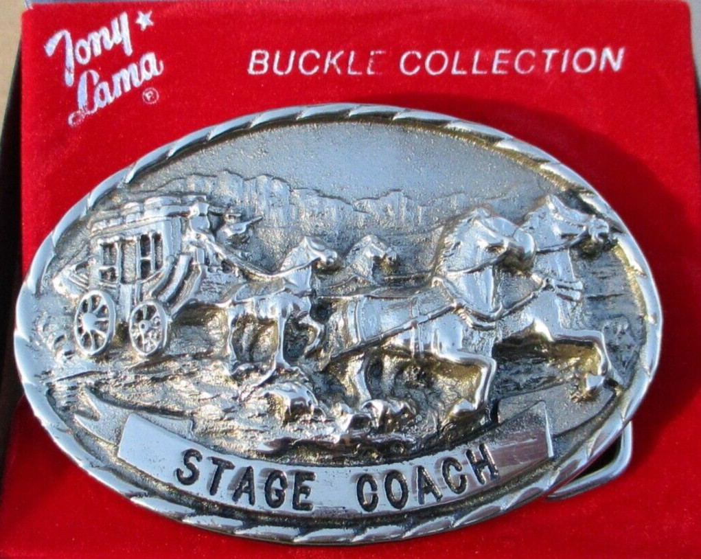 TONY LAMA Stage Coach Wagon Wheel Series Belt Buckle FIRST Edition Limited #988