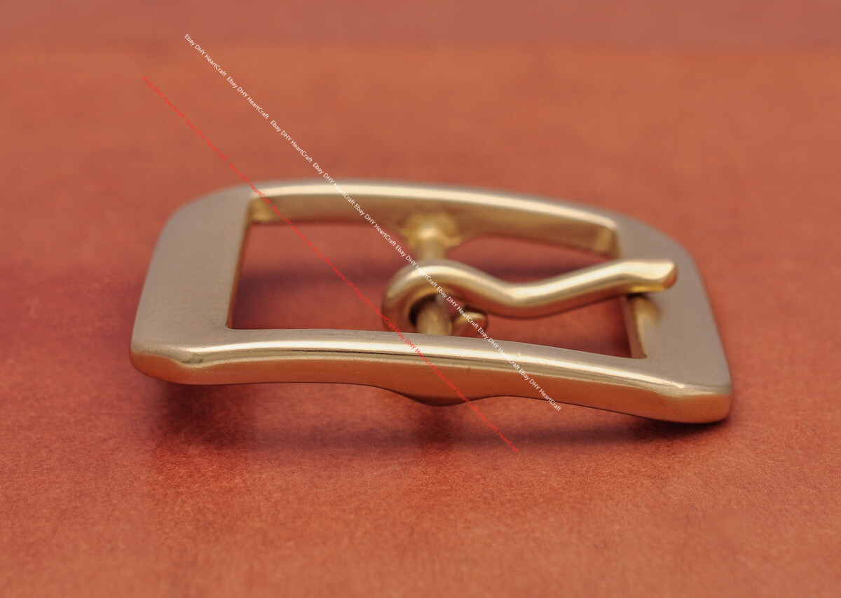 Heavy Duty Real Solid Brass Center Bar Pin Belt Buckle Fits 40mm Leather Strap