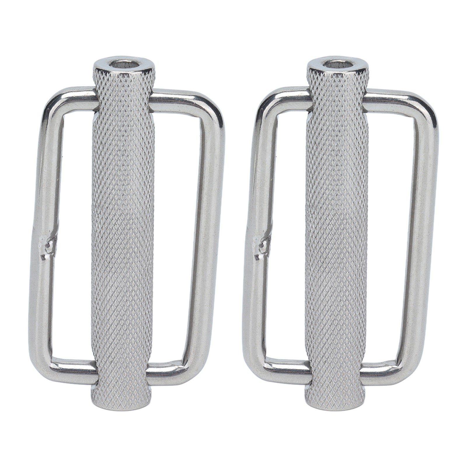 2Pcs Slide Buckle 316 Stainless Steel Rectangle Adjustable Knurled Roller Be CHU