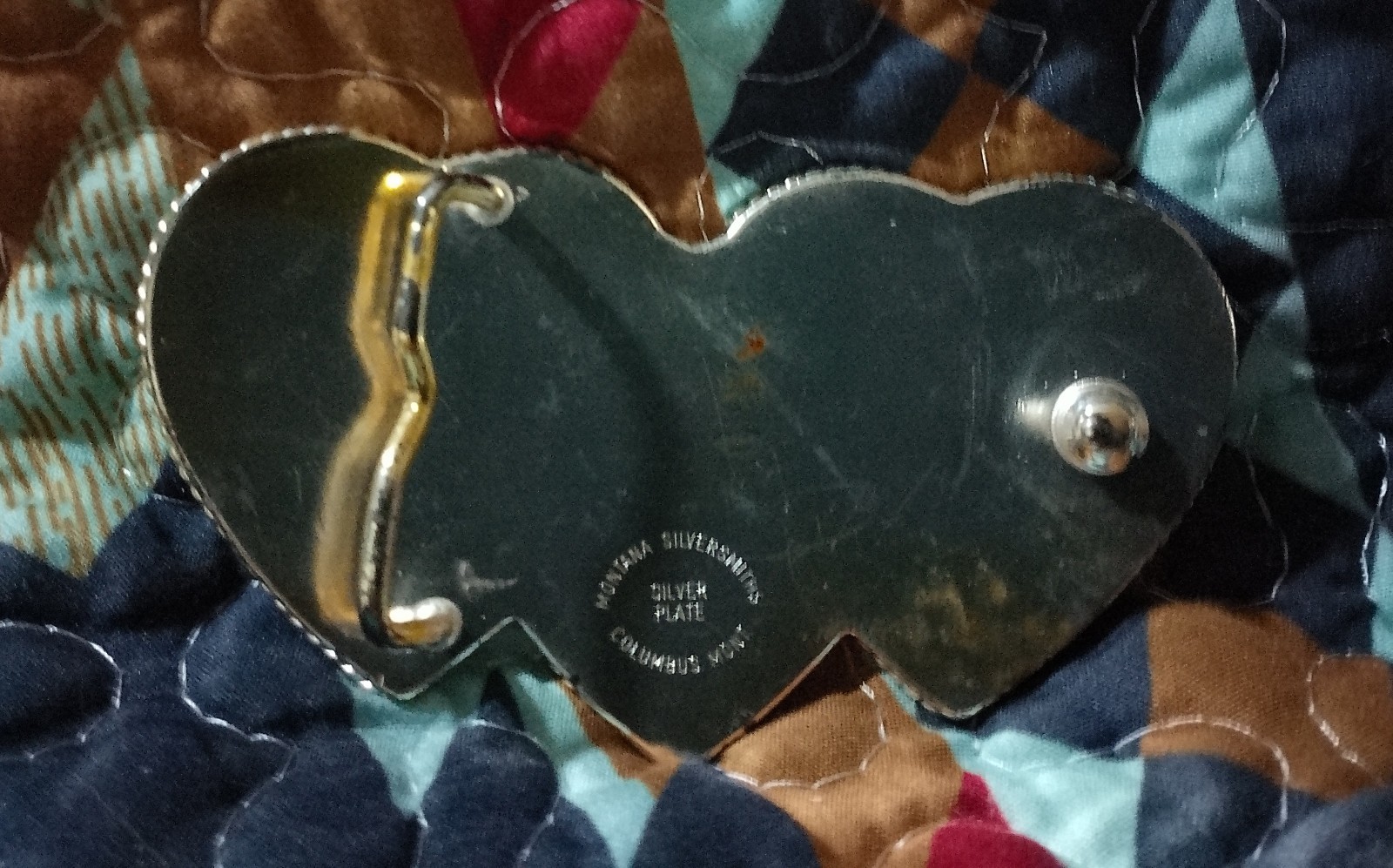 Montana Silversmiths Western Silver Plated Floral Triple Heart Buckle Initial S