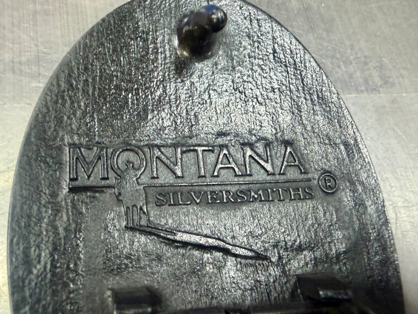 Initial Block Letter T Montana Silversmiths RARE Grey & Black Color Belt Buckle
