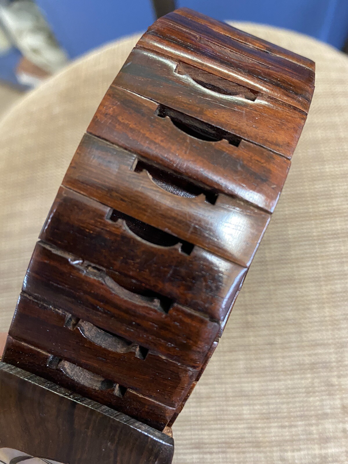 Wood belt buckle: brass / Pearl Ship Buckle 47”