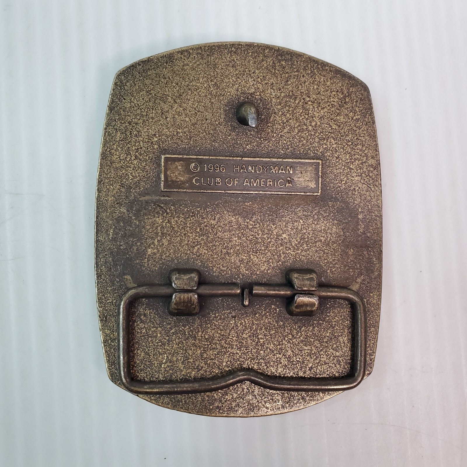 1996 Belt Buckle Handyman Club Of America Life Member Hammer Vintage