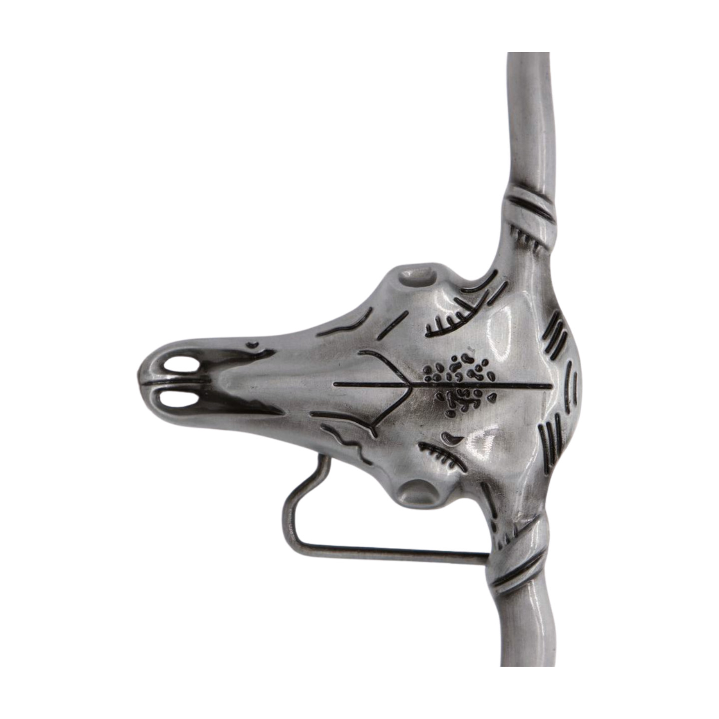 New Men Western Fashion Silver Metal Belt Buckle Long Horn Texas Cow Bull Skull
