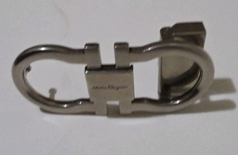 AUTH. SALVATORE FERRAGAMO SILVER GANCINI BELT BUCKLE FOR 1.3&Prime; WIDE BELT STRAP