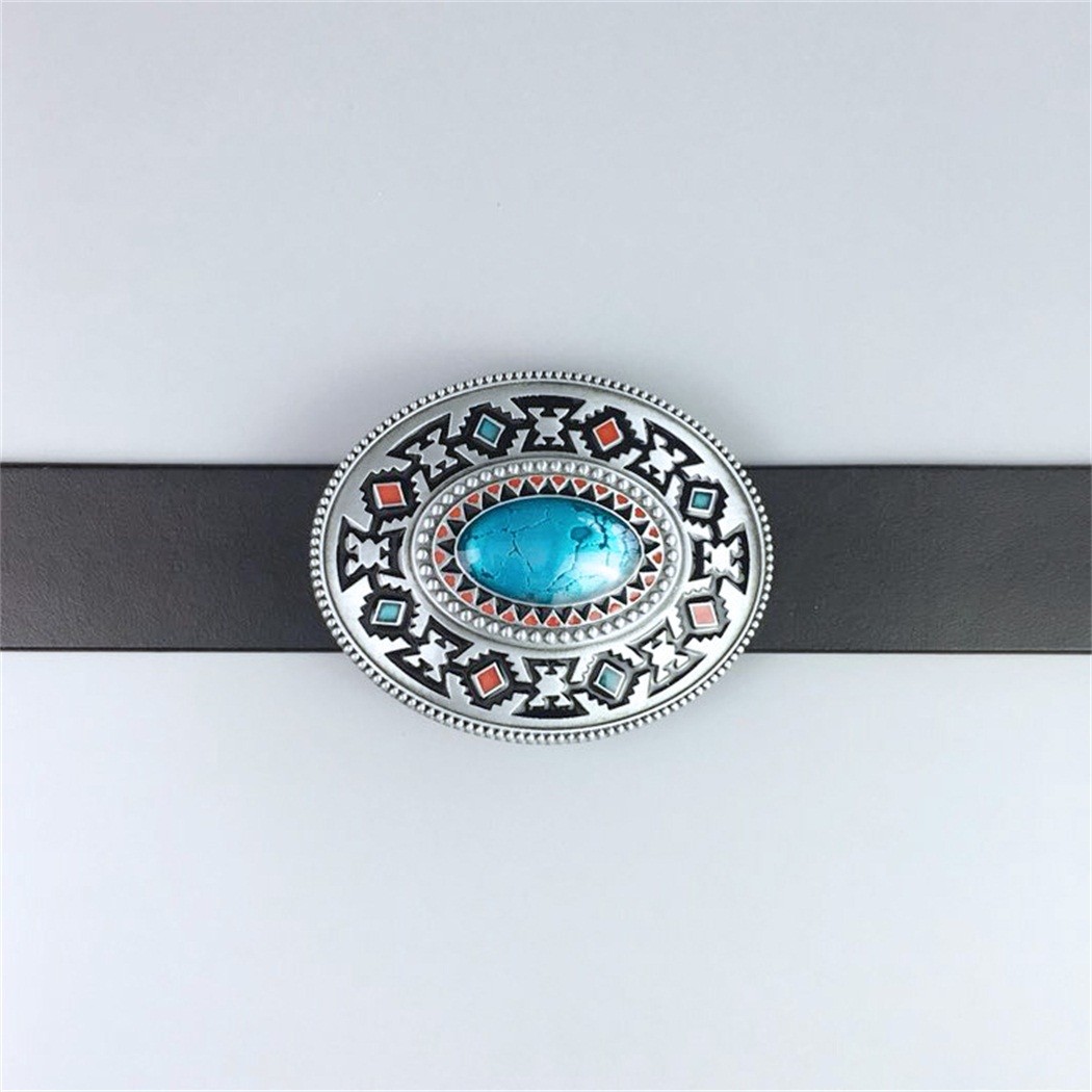 Vintage Style Enamel Southwest Pattern Celtic Oval belt buckle also Stock in US