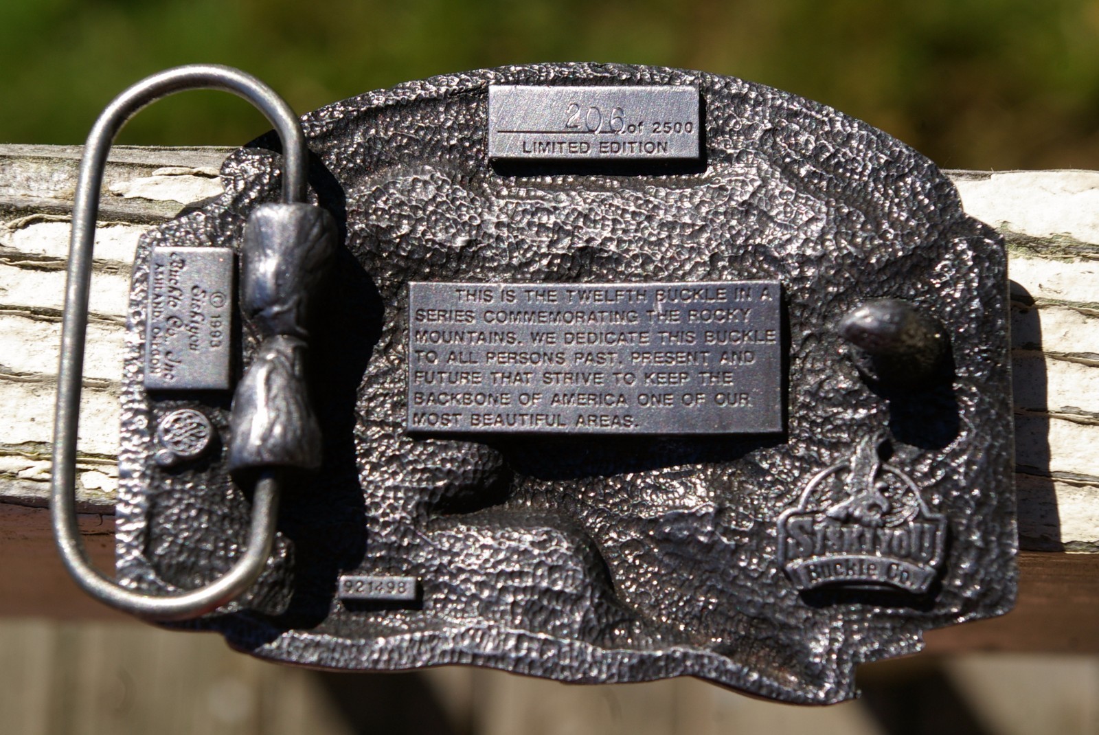 Rocky Mountains Commemorative 1993 Siskiyou Belt Buckle # 206 of 2500 Oregon