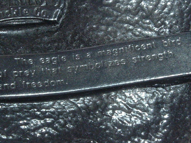 VINTAGE SISKIYOU BUCKLE CO. AMERICAN BALD EAGLE PEWTER ENAMEL BELT BUCKLE