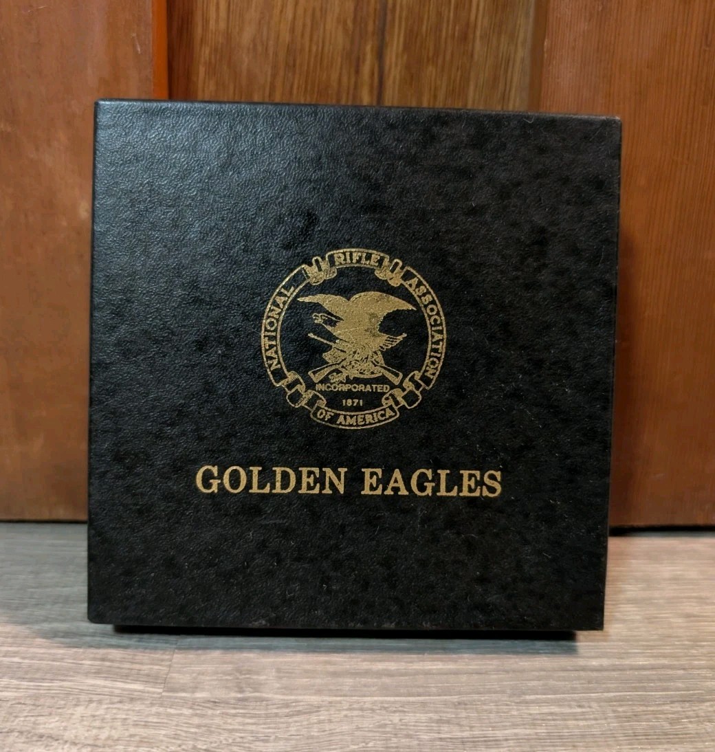 VTG NRA National Rifle Association GOLDEN EAGLES Belt Buckle Made in USA In Box