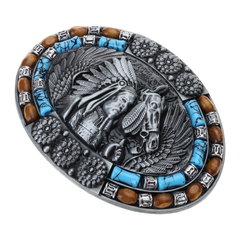 Western Horse Pattern Belt Buckles Detachable Creative Unisex Buckles Belt
