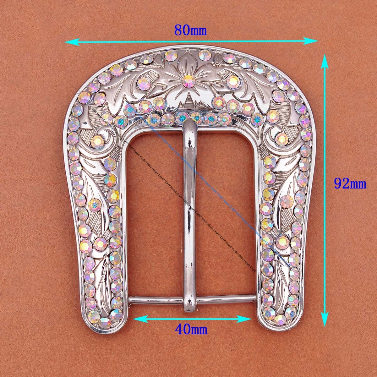 Huge Big Western Cowboy Rhinestone 3 PCS Set Leather Belt Buckle Fit 40mm Strap